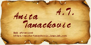 Anita Tanacković vizit kartica
